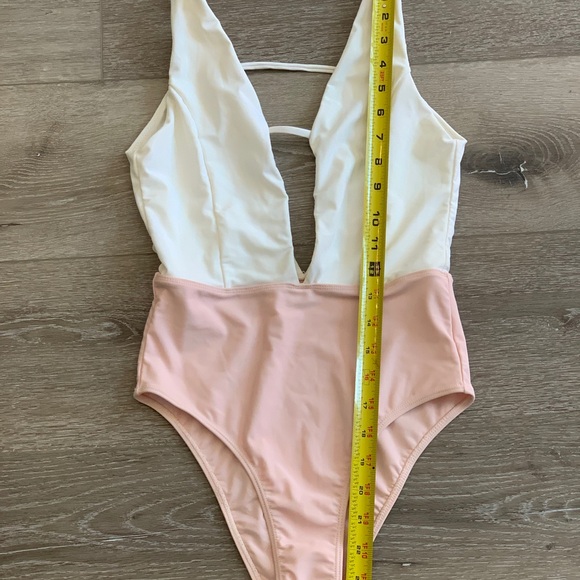 One-Piece Swimsuit size S pink and white NWOT - Picture 5 of 5